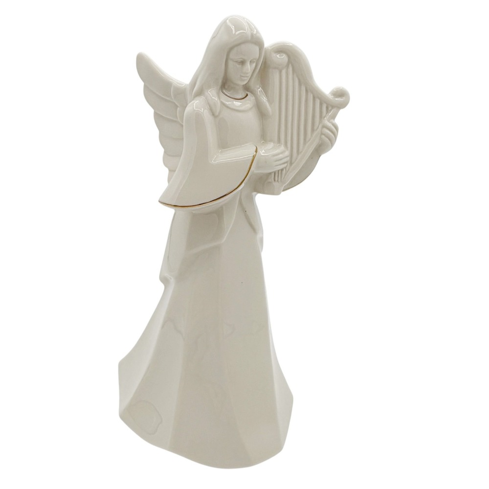 Mikasa Holy Night Nativity 10" Angel Harp Figurine Porcelain Gold Trim Christmas - Picture 8 of 16